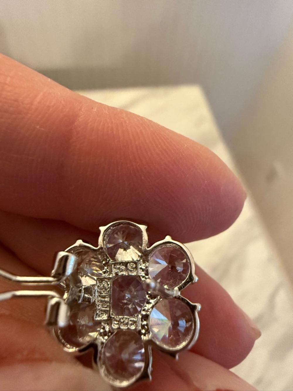 Sterling Silver Flower Stud Earrings - Picture 7 of 7